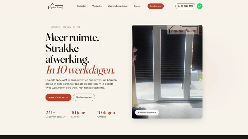Website van Equipe Bouw
