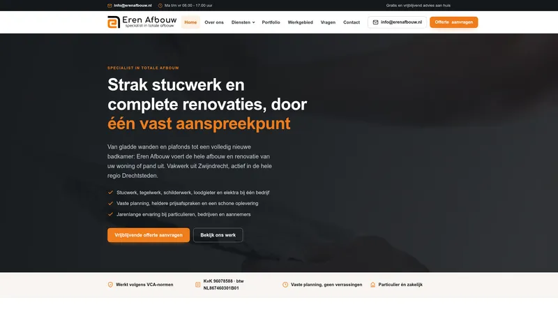 Website van Eren Afbouw