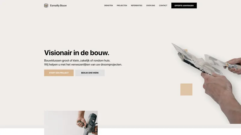 Website van Esmailly Bouw B.V.