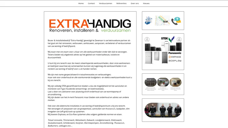 Website van Extra Handig