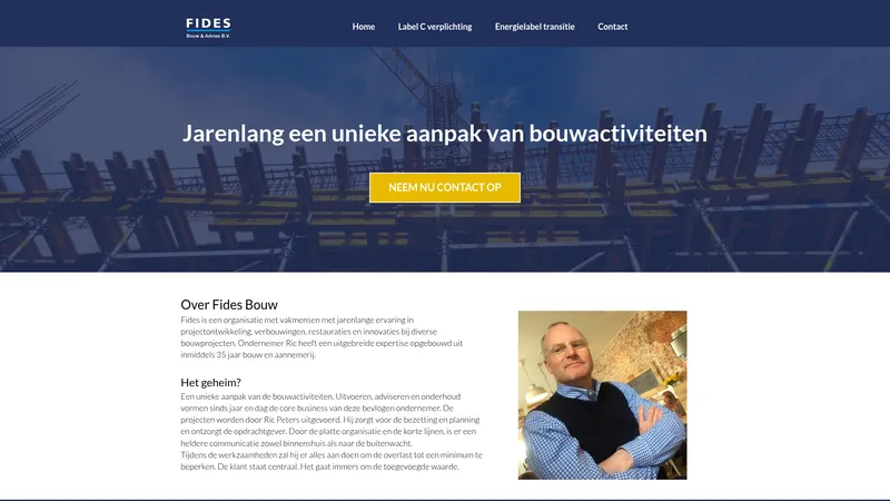 Website van Fides Bouw & Advies BV | Jarenlang een unieke aanpak van bouwactiviteiten