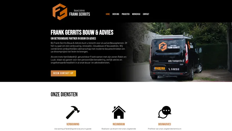 Website van Frank Gerrits Bouw & Advies