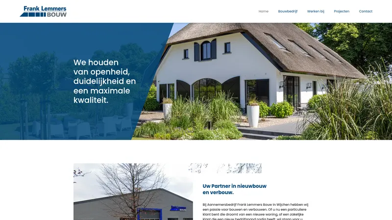 Website van Frank Lemmers Bouw B.V.