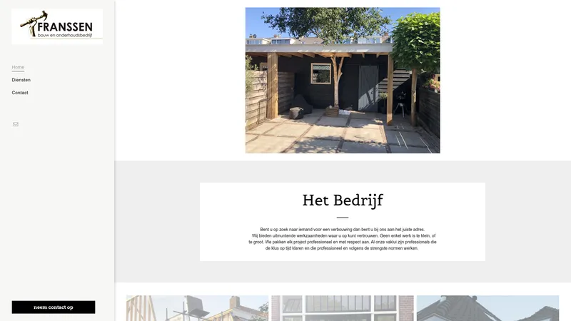 Website van Franssen Bouw en Onderhoudsbedrijf
