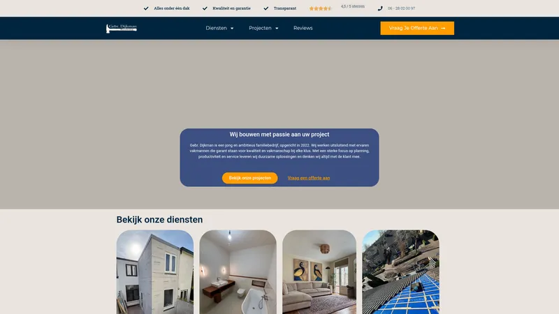 Website van Gebr. Dijkman Bouwbedrijf