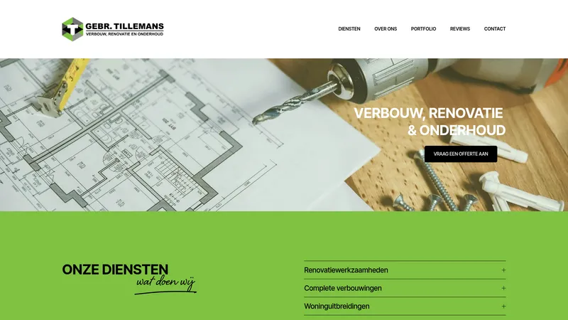 Website van Gebroeders Tillemans b.v.