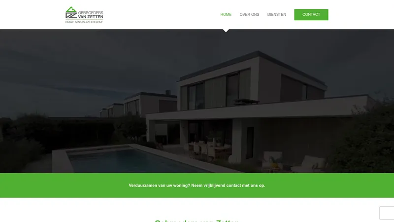 Website van Gebroeders van Zetten Bouw &Installatie