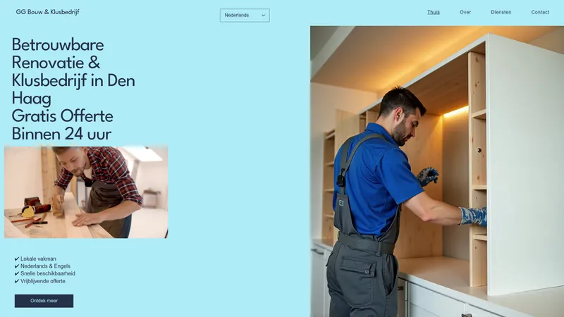 Website van GG Bouw & Klusbedrijf