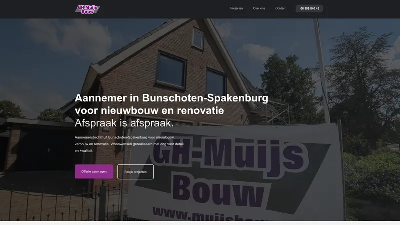 Website van GH-Muijs Bouw