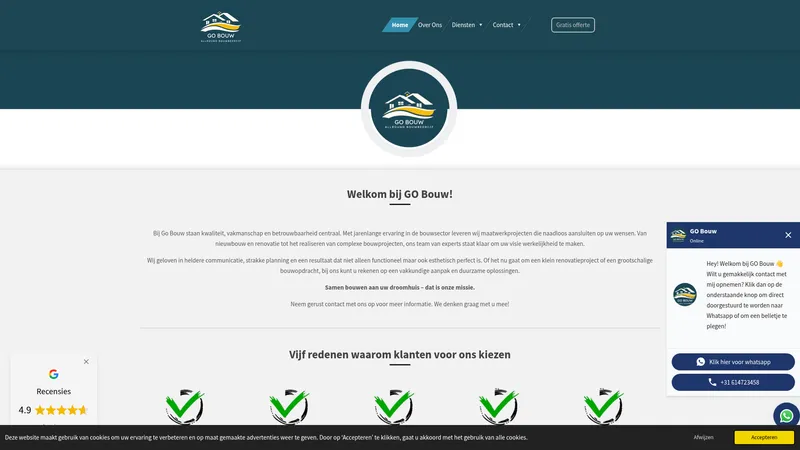 Website van Go Bouw