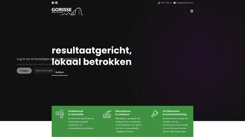 Website van Gorisse Bouw B.V.