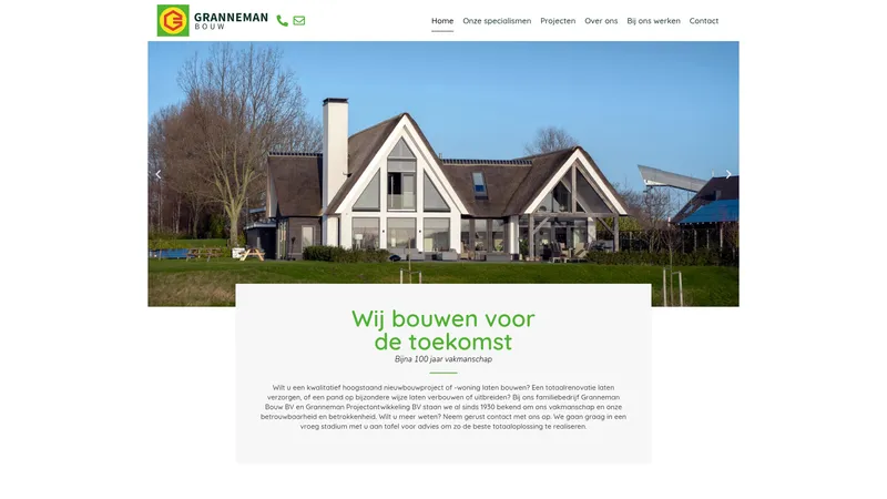 Website van Granneman Bouw