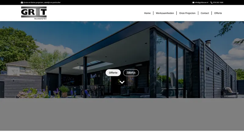Website van Grit Bouwbedrijf