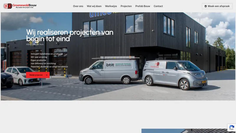 Website van Groenewold Bouw