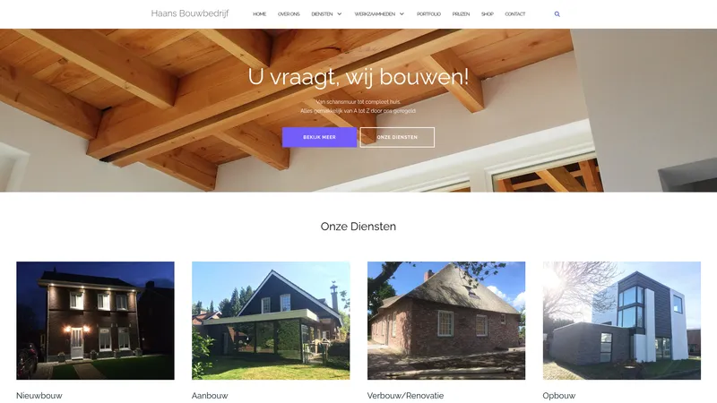 Website van Haans Bouwbedrijf