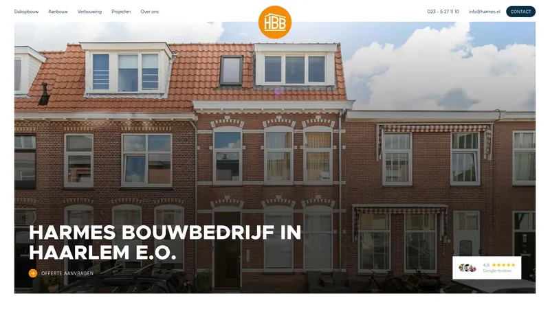 Website van Harmes Bouwbedrijf