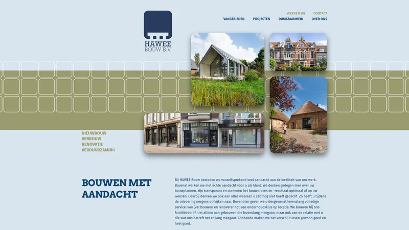 Website van HAWEE Bouw B.V.