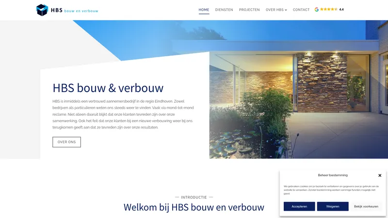 Website van HBS Bouw en Verbouw