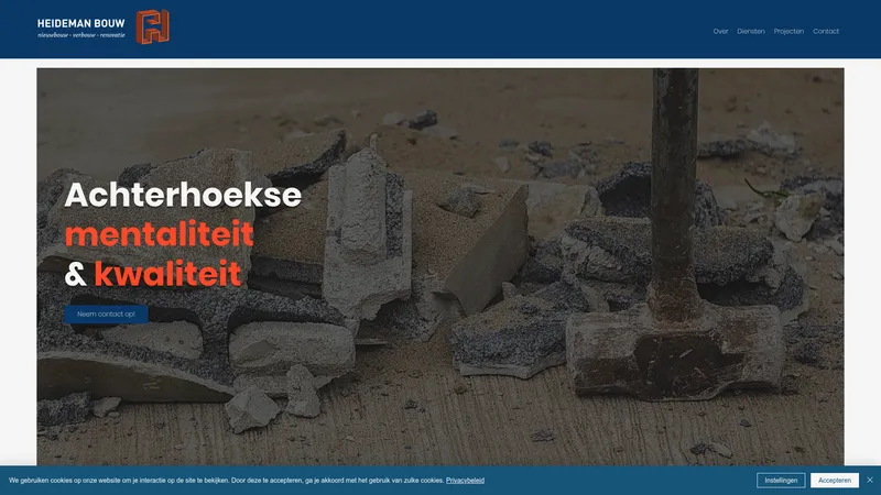 Website van Heideman Bouw