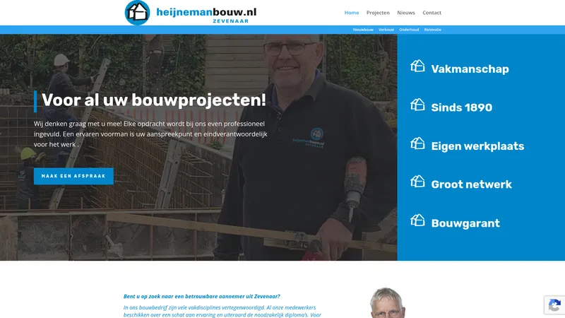Website van Heijneman Bouw B.V.