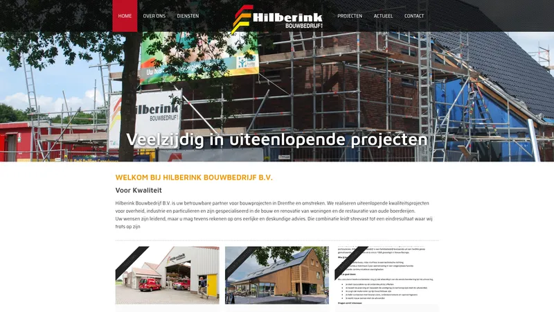 Website van Hilberink Bouwbedrijf BV