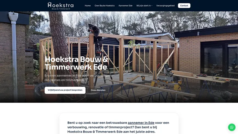 Website van Hoekstra Bouw & Timmerwerk Ede