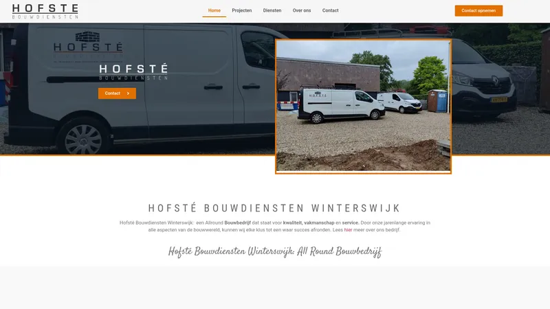 Website van Hofsté Bouwdiensten
