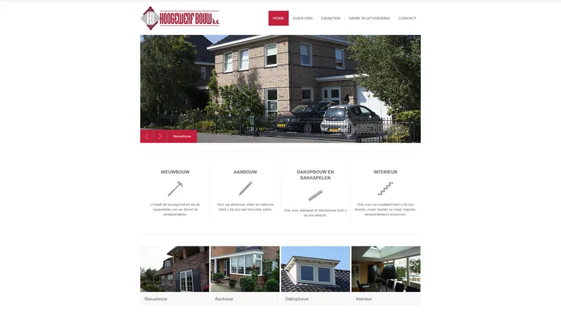 Website van Hoogewerf Bouw