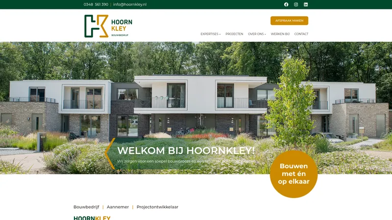 Website van HoornKley Bouwbedrijf B.V.