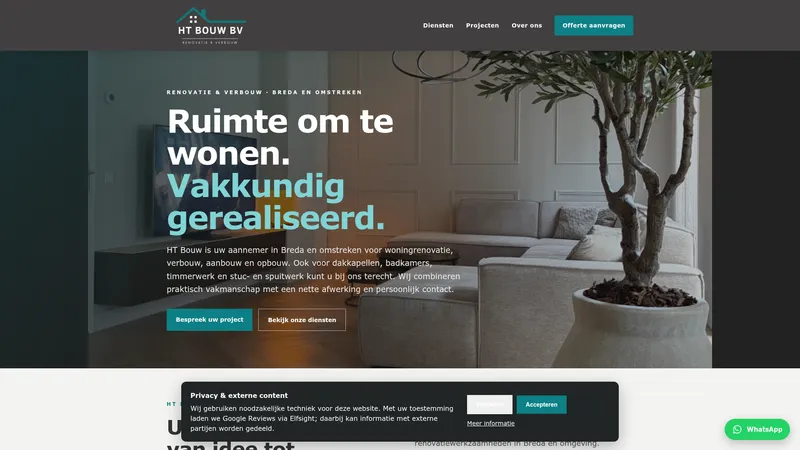 Website van HT Bouw B.V.