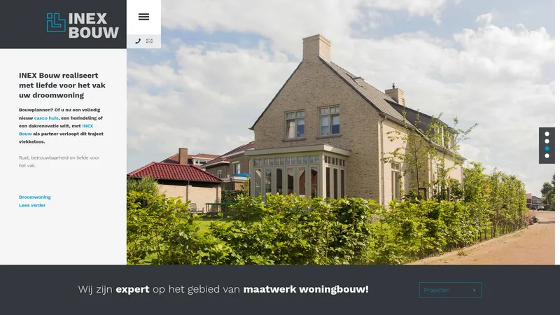 Website van Inex Bouw BV