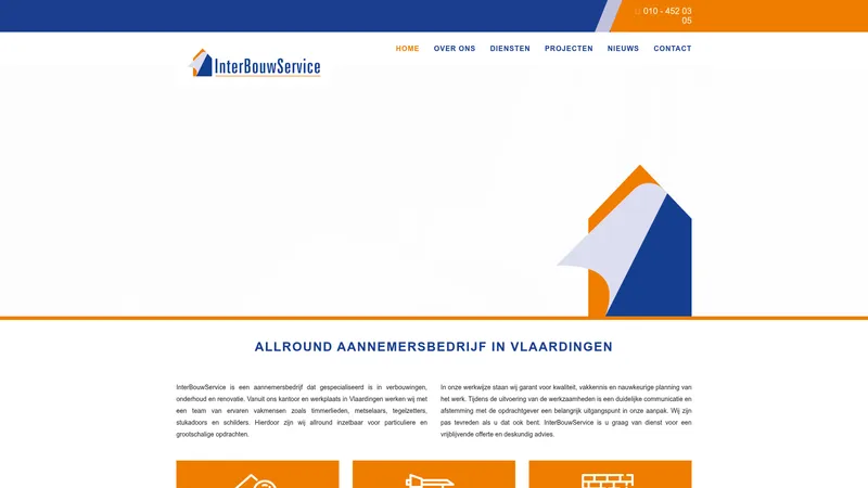 Website van InterBouwService B.V.