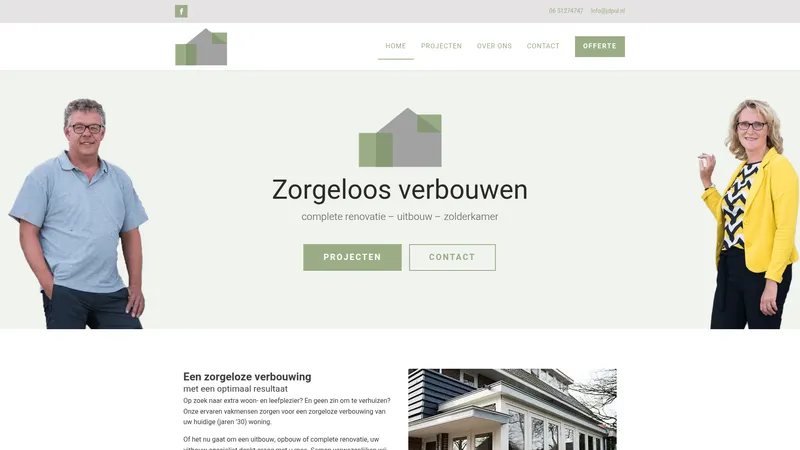 Website van J.D. Pul Bouwbedrijf