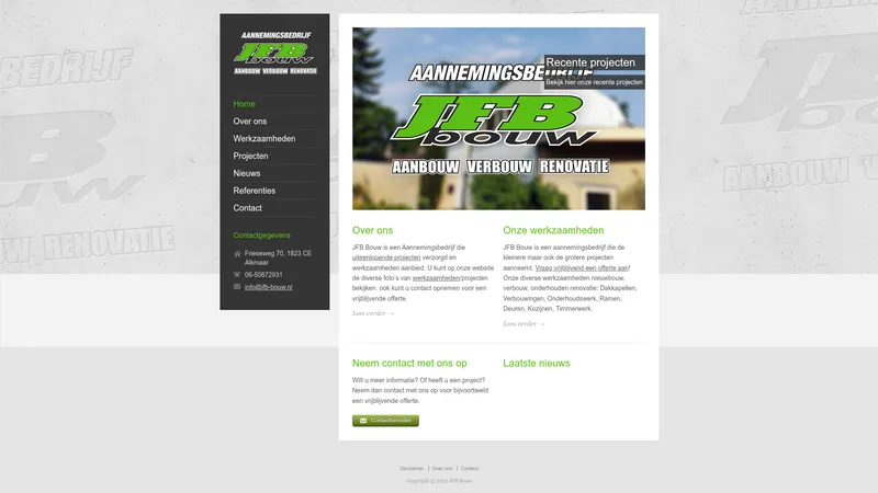 Website van J.F.B. Bouw Oudorp