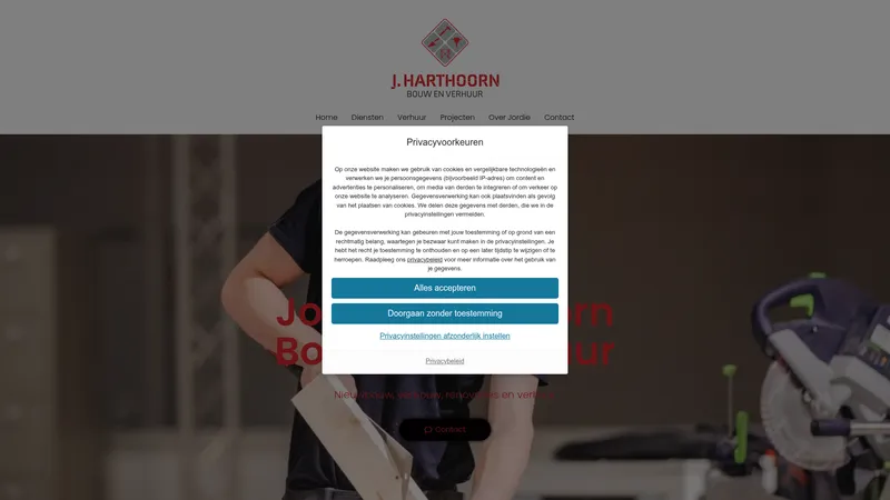 Website van J. Harthoorn bouw en verhuur