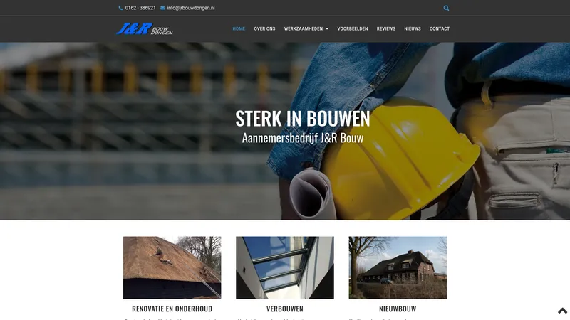 Website van J&R Bouw Dongen B.V.