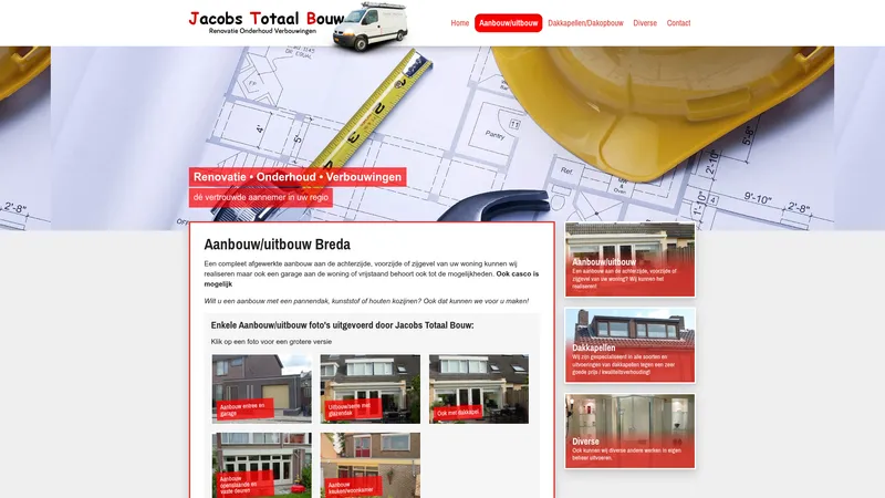 Website van Jacobs Totaal Bouw
