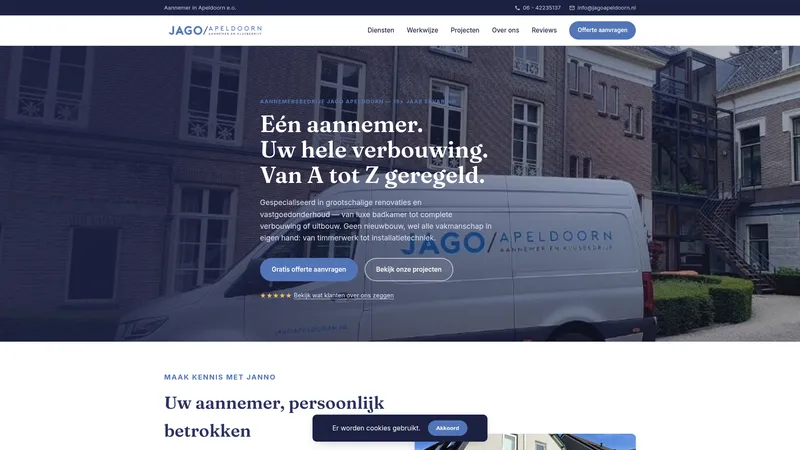 Website van Jago Apeldoorn-Bouwbedrijf Apeldoorn