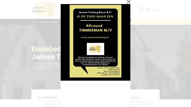 Website van Jansen Terborg