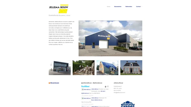 Website van Jellema Bouw