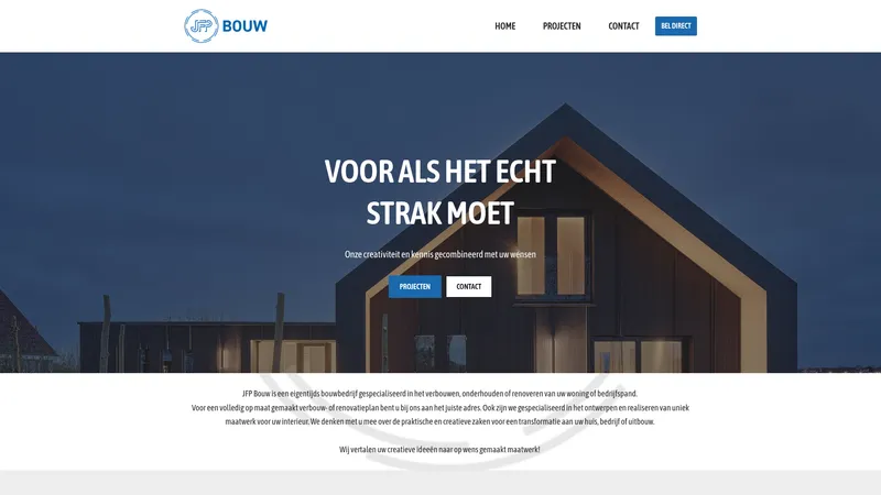 Website van JFP Bouw