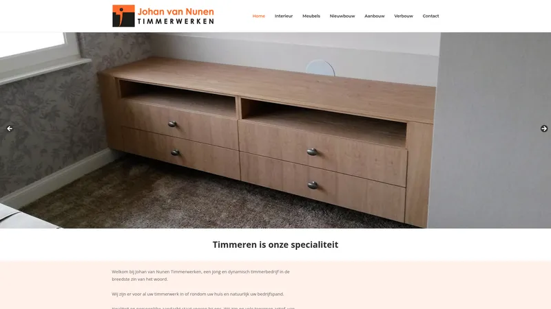 Website van Johan van Nunen Timmerwerken