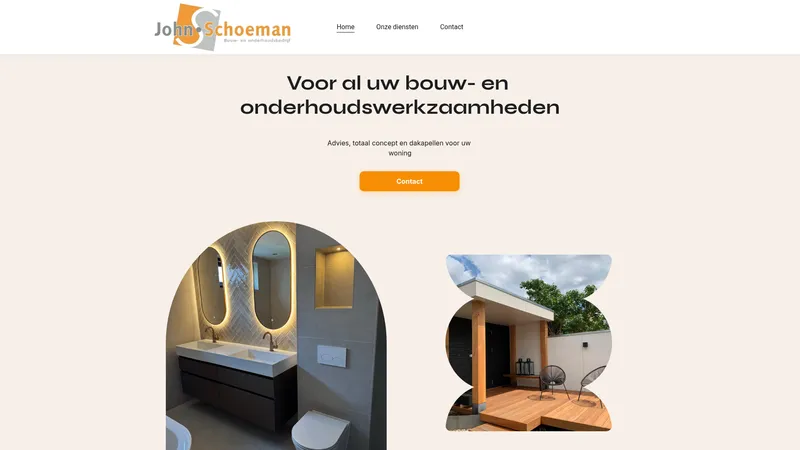 Website van John Schoeman Bouw en Onderhoudsbedrijf