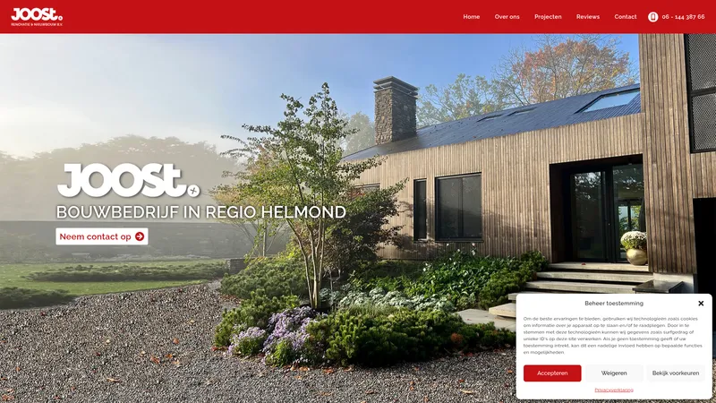 Website van Joost. Renovatie & Nieuwbouw B.V.