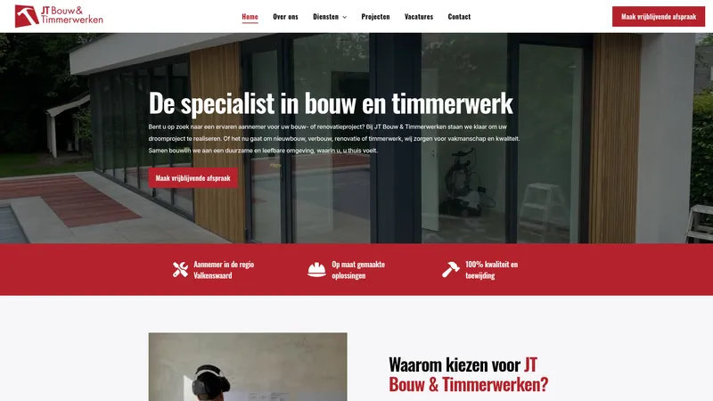 Website van JT Bouw&timmerwerken B.V.
