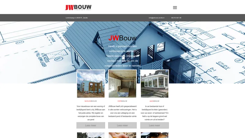 Website van JWbouw-Zwolle