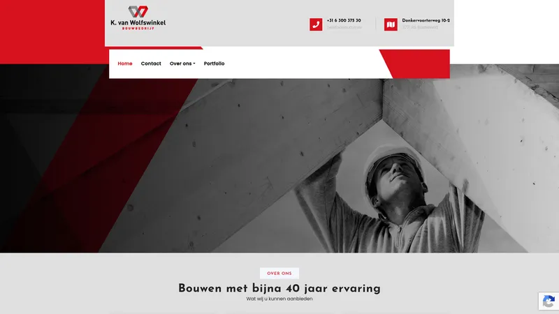 Website van K. van Wolfswinkel Bouwbedrijf