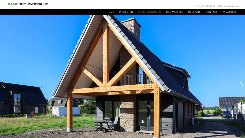 Website van Kamp Bouwbedrijf BV