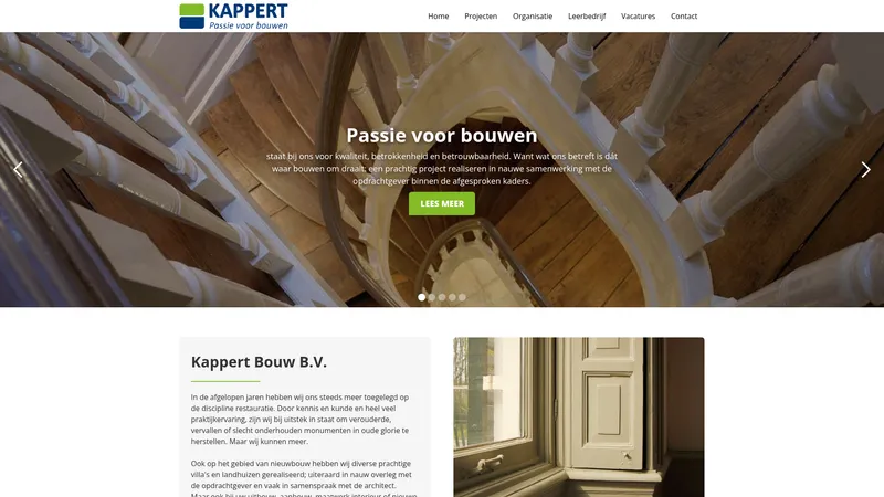 Website van Kappert Bouw BV