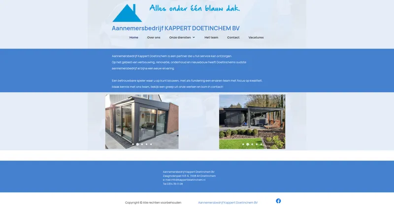 Website van Kappert Doetinchem BV Aannemersbedrijf